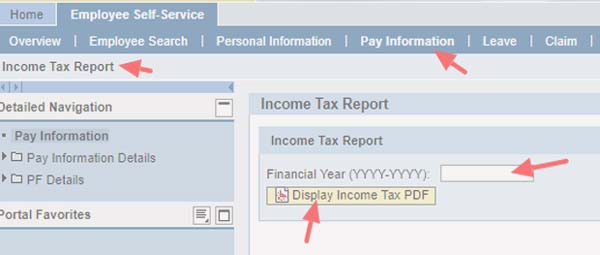 ERP ESS Income TAX Report