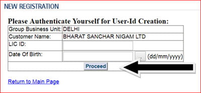 BSNL GTI Policy LIC ID